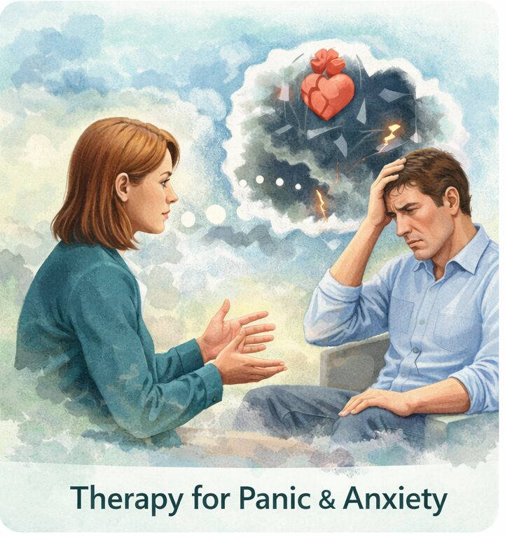 Therapy support for panic attacks and anxiety symptoms